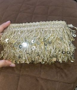 Golden Sequin Fringe Trim Lace