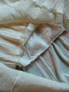 Cream Tiered Lace Trim Skirt
