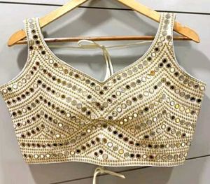 Mirror Work Sleeveless Blouse