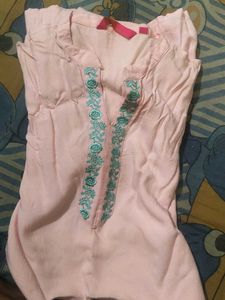 Pink Embroidered Kurta
