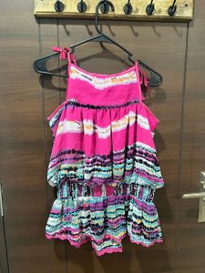 Magenta Tie Up Sleeveless Top