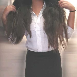 New Cotton Silk Off White Formal Shirt For Women