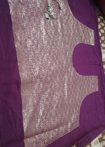 Purple unstitched blouse piece