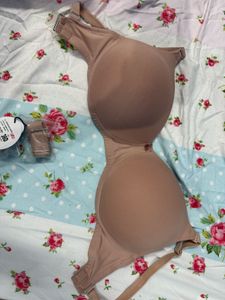 B’ZAR Nude Bra with Clear Straps 36D