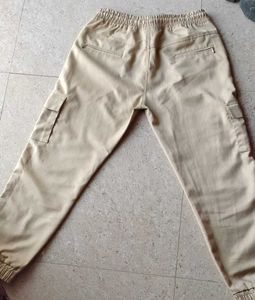 Beige Cargo Joggers