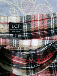 Pleated Checkered Skirt