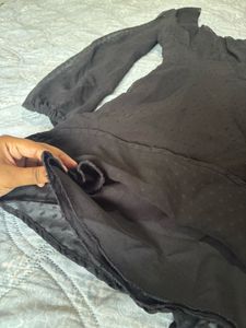Black Long-Sleeve Mini Dress