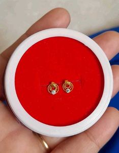 Gold Circle Stud Earrings