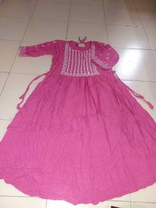 Pink Embroidered Kurta
