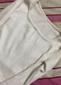 White Ribbed Top