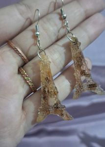 Eiffel Tower resin Jewelry Set | real Flower insid