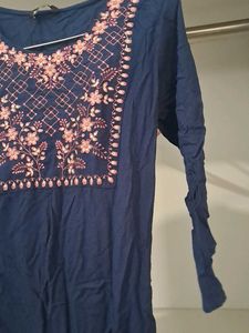 Embroidered Blue Dress
