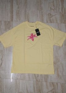Yellow Floral oversized Print T-shirt