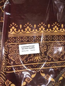 elegant purple brown printed unstitched suit