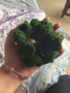 Handmade Knit Scrunchie - Green
