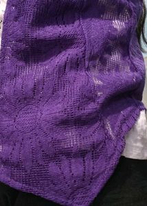 Purple Floral Net Shrug For Women💜