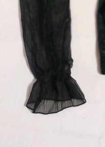 Gothic Black Ruffle Top