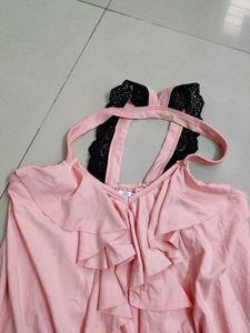 Pink Ruffle Mini Dress