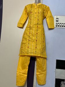 Designer Yellow Kurta Set