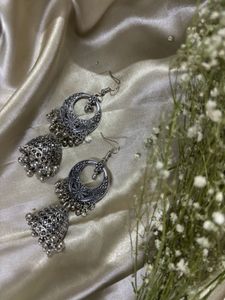 Silver Jhumkas