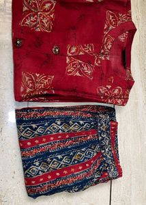 Formal Red Maroon Kurti With Pant
