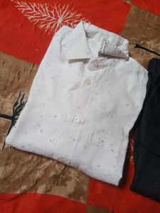 white check shirt with black pant