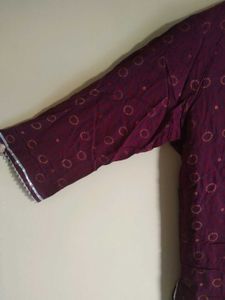 Maroon Embroidered Kurta
