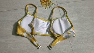 Floral Yellow Bikini Top