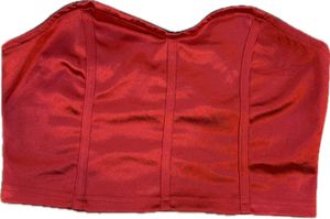 Red Satin Corset Top
