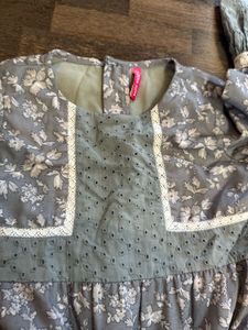 Grey Ethnic Gown For 9 To 10 Years Girl