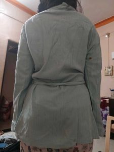 Cozy Blue Waffle Knit Bathrobe