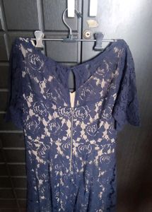 Navy Blue And Golden Dress