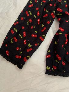Cherry Print Wrap Blouse🍒