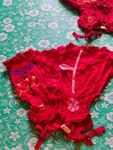 Red Embroidered Baby Dress