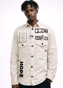 Graphic Print Button-Up Shirt