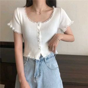 Lace Trim Crop Top
