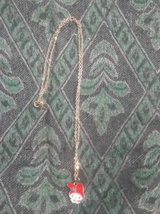 My Melody Gold Chain Necklace And Bow Earrings