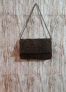 Brown Suede Shoulder Bag