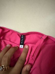 Hot Pink Ruched Bodycon Mini Dress