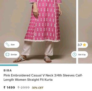 New Embroidered Pure Cotton Kurti for Sale!