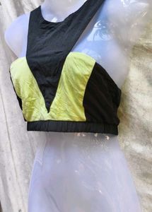 I. BLACK AND NEON GREEN CUTE TOP