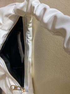 White Ruched Hobo Bag