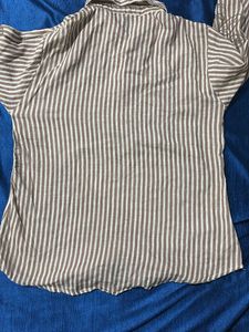 Striped Floral Button-Down Shirt