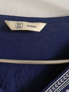 Embroidered Navy Blue Top