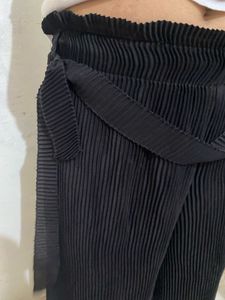 Stylish Black Flared Trouser With Belt