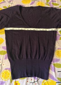 Beautiful Ruffle Sleeve Woolen Imported Top