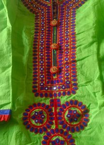 Green Embroidered Kurta
