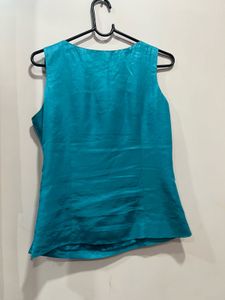 Teal Sleeveless Corset Top
