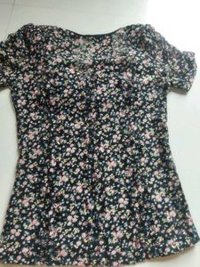 Black Floral Top
