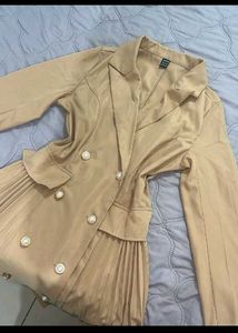 Chic Beige Blazer Dress